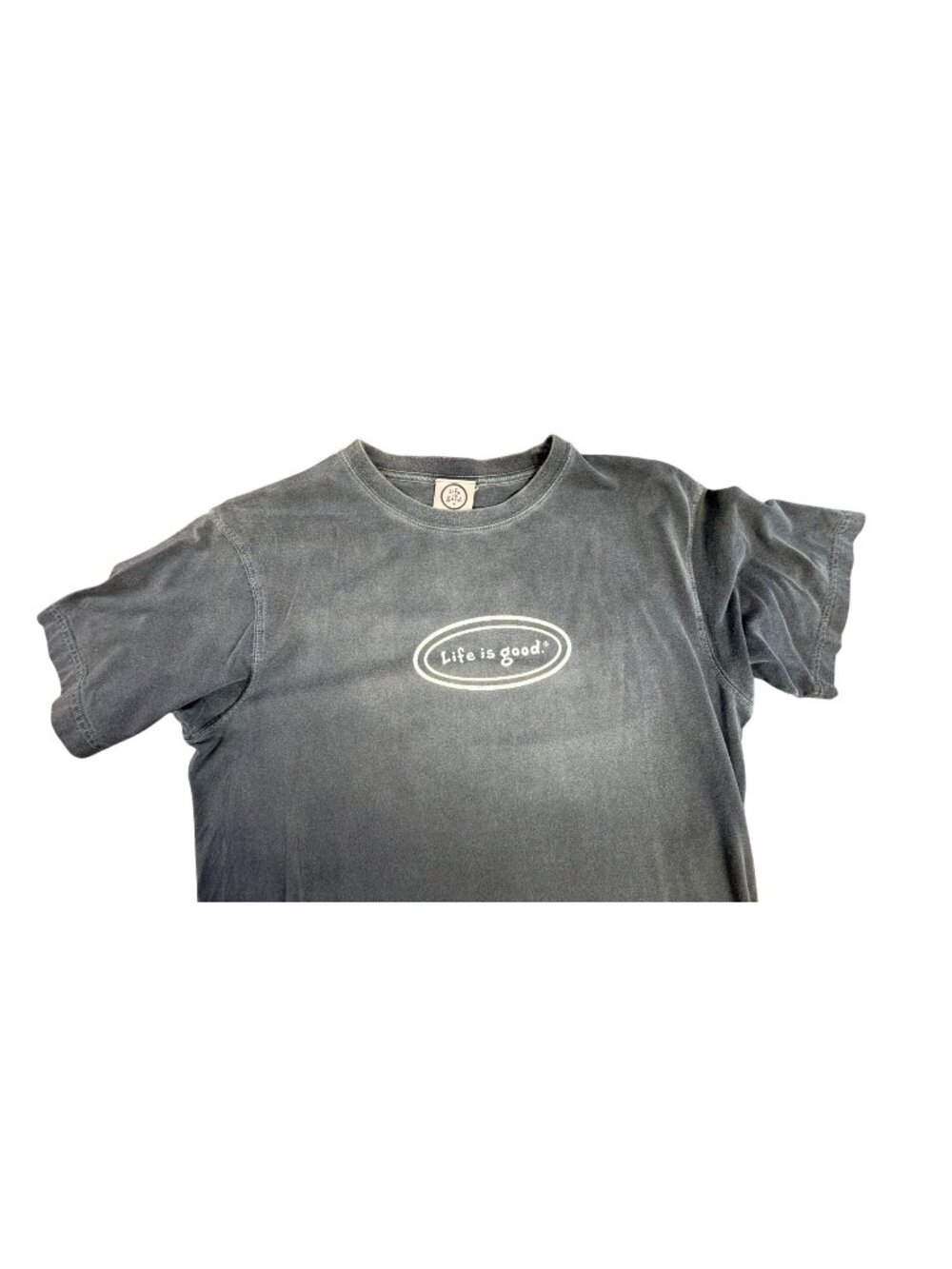 Life Is Good Mens Gray Graphic T-Shirt Large Crew Neck Casual Comfort